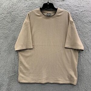 SAINTS STUDIO Shirt Mens Size Medium Tee Beige Black